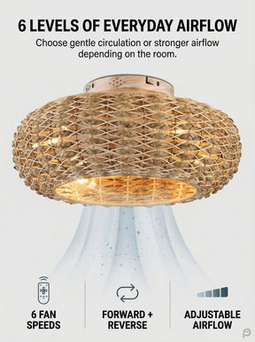Stoneford Bamboo Ceiling Fan Light