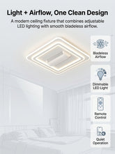 Stoneford Bladeless Ceiling Fan Light | Square