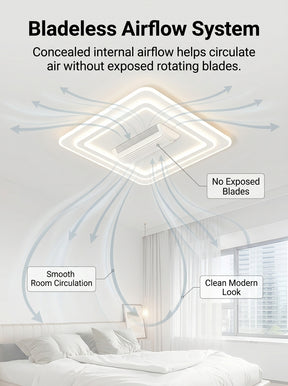 Stoneford Bladeless Ceiling Fan Light | Square