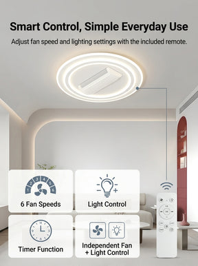 Stoneford Bladeless Ceiling Fan Light | Circular