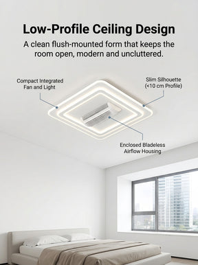Stoneford Bladeless Ceiling Fan Light | Square