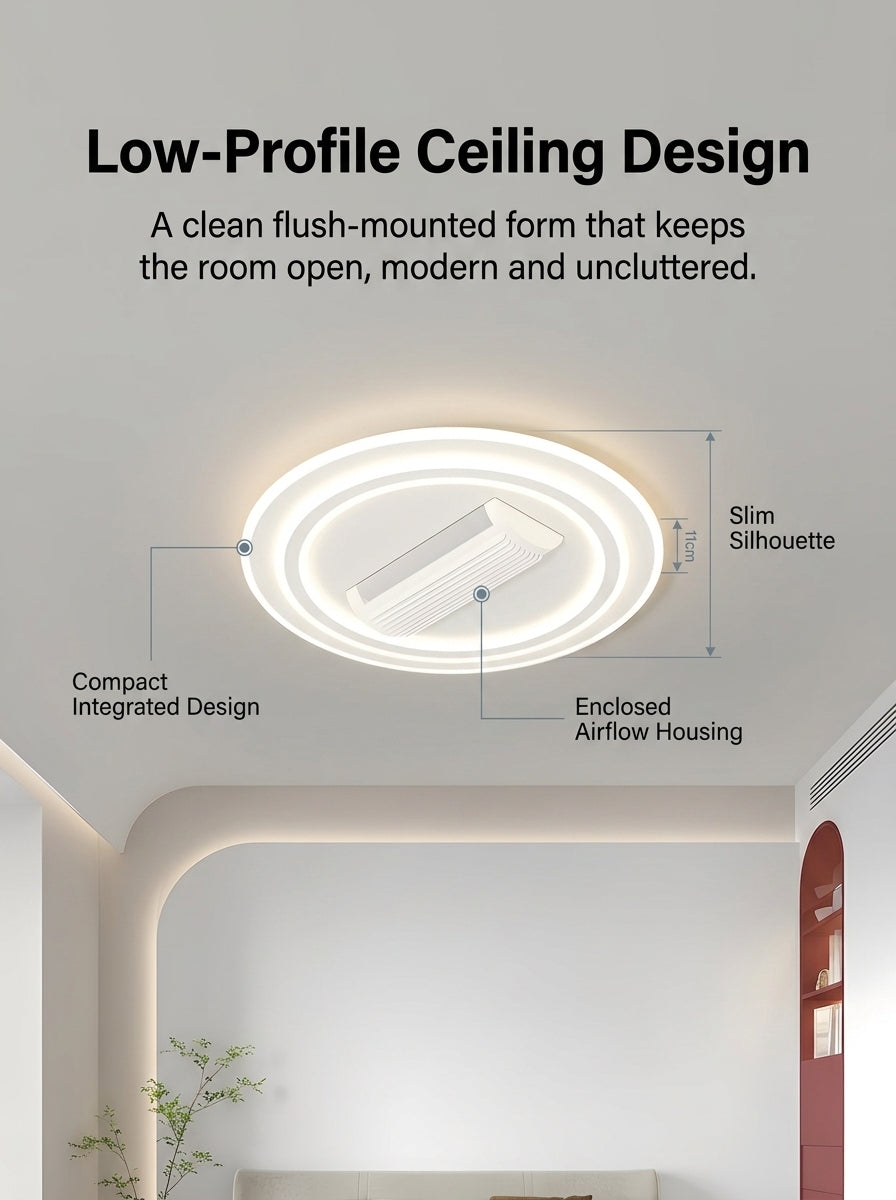 Stoneford Bladeless Ceiling Fan Light | Circular