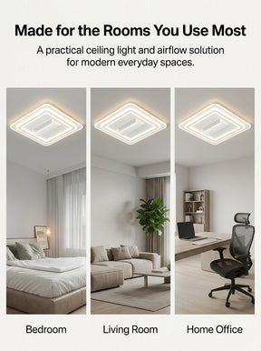 Stoneford Bladeless Ceiling Fan Light | Square