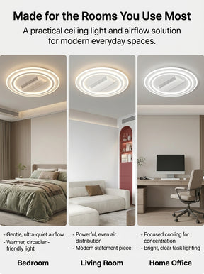 Stoneford Bladeless Ceiling Fan Light | Circular