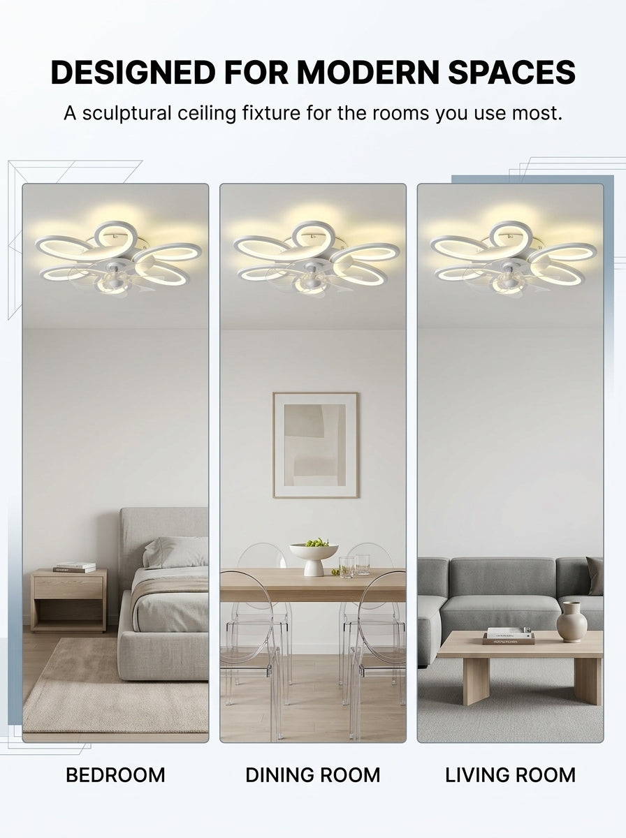 Stoneford Butterfly Loop Ceiling Fan Light
