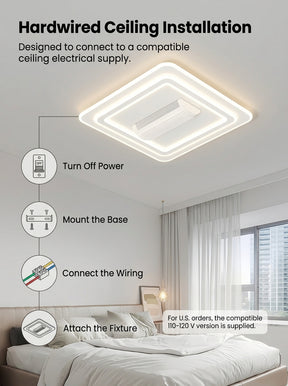 Stoneford Bladeless Ceiling Fan Light | Square