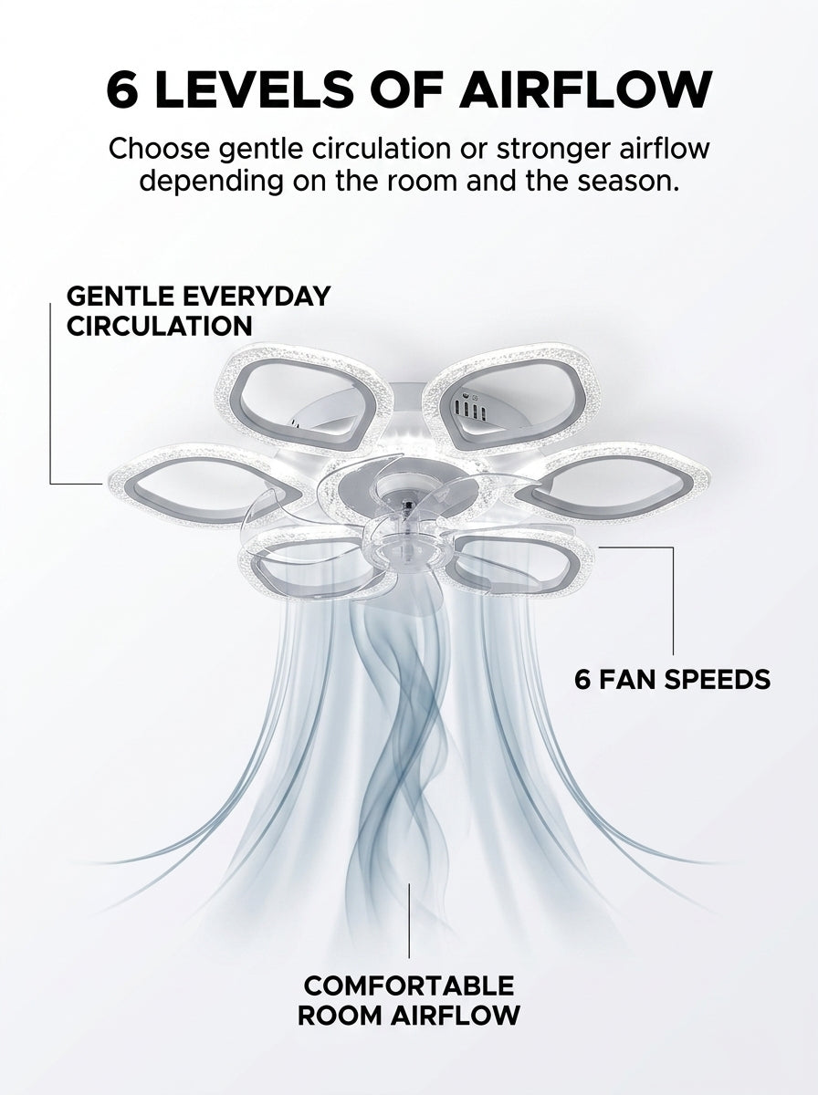 Stoneford Crystal Clover Ceiling Fan Light