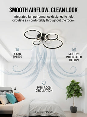 Stoneford 4 Ring Ceiling Fan Light