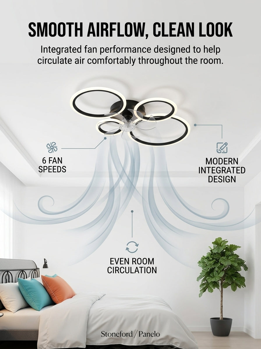Stoneford 4 Ring Ceiling Fan Light