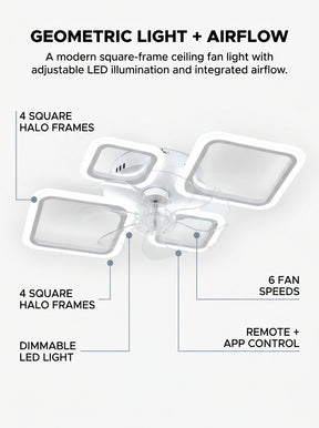 Stoneford Quadra Halo Ceiling Fan Light