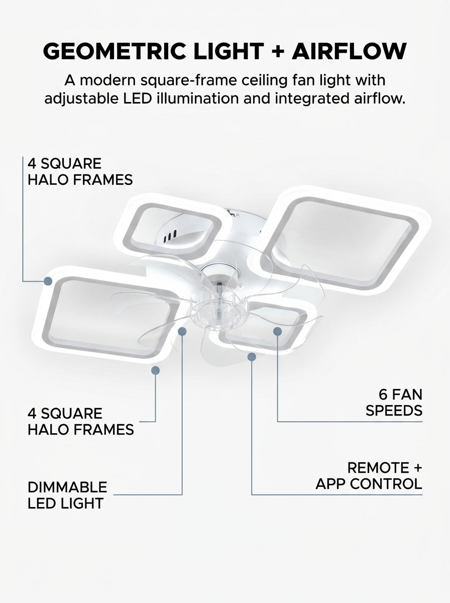 Stoneford Quadra Halo Ceiling Fan Light