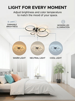 Stoneford 4 Ring Ceiling Fan Light