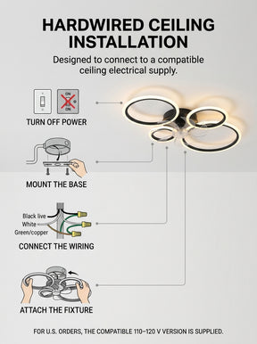 Stoneford 4 Ring Ceiling Fan Light