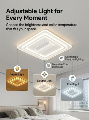 Stoneford Bladeless Ceiling Fan Light | Square