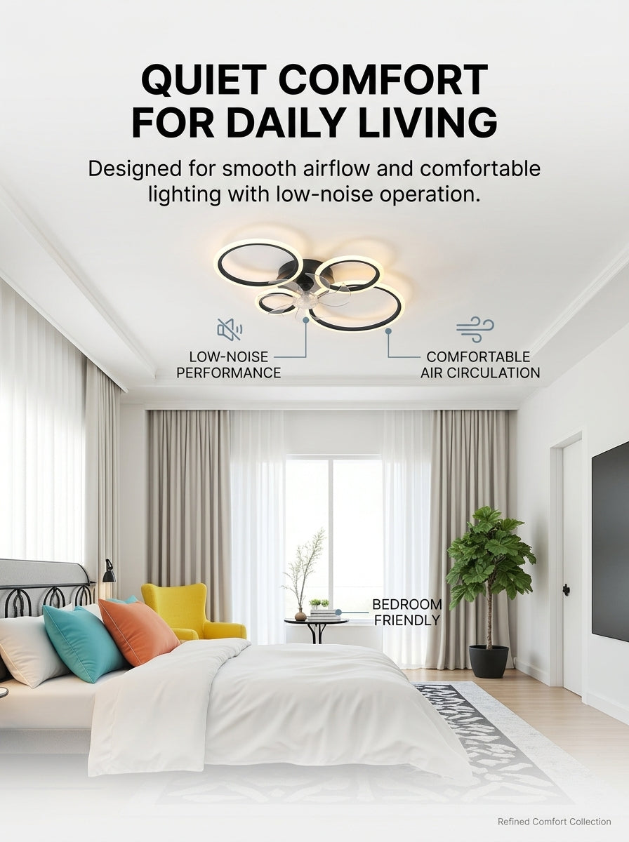 Stoneford 4 Ring Ceiling Fan Light