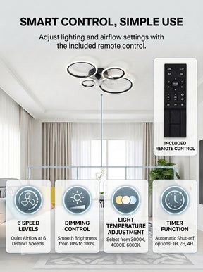 Stoneford 4 Ring Ceiling Fan Light