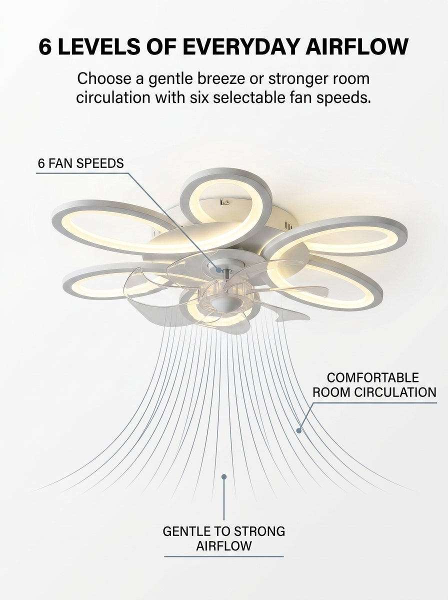 Stoneford Butterfly Loop Ceiling Fan Light