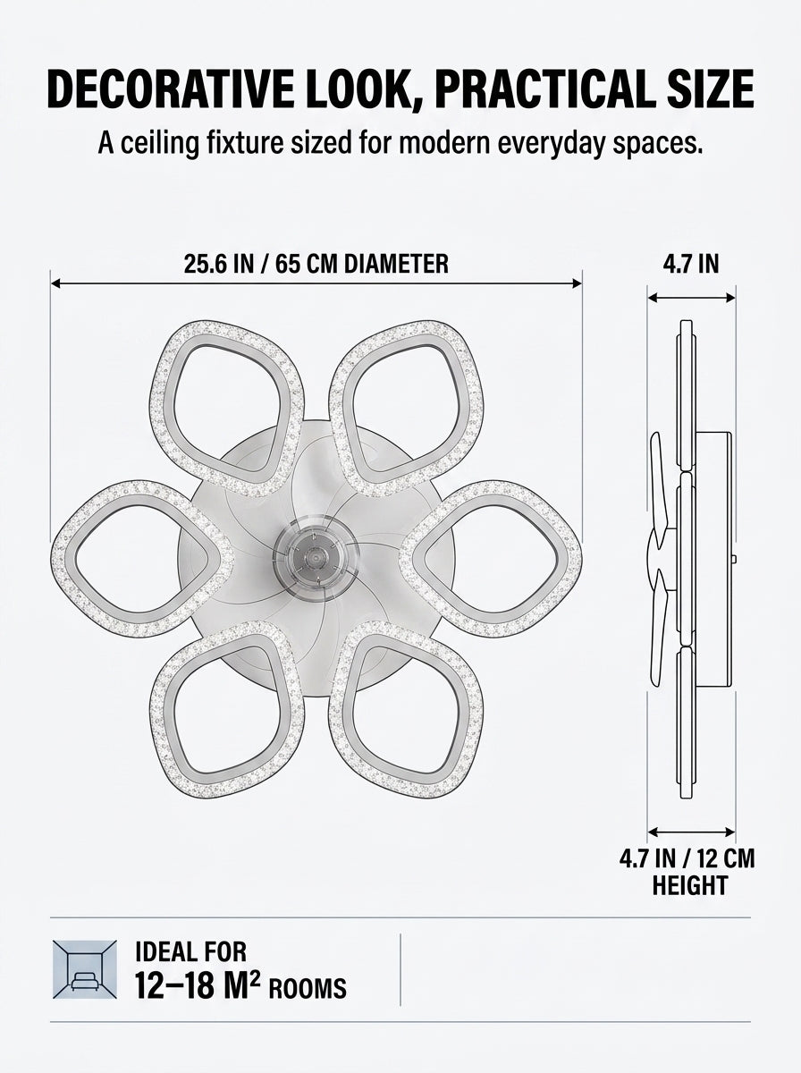 Stoneford Crystal Clover Ceiling Fan Light