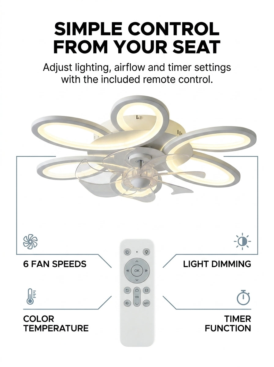 Stoneford Butterfly Loop Ceiling Fan Light