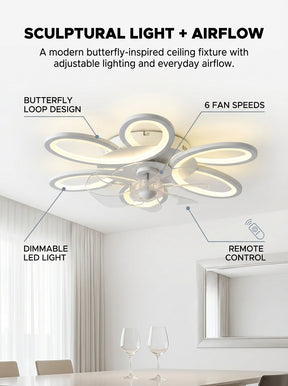 Stoneford Butterfly Loop Ceiling Fan Light