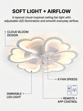 Stoneford Cloud Bloom Ceiling Fan Light