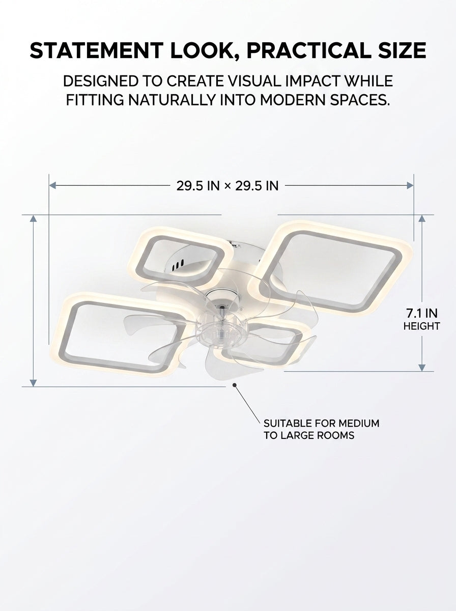 Stoneford Quadra Halo Ceiling Fan Light