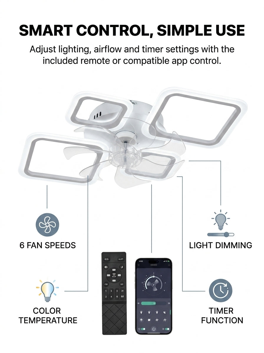 Stoneford Quadra Halo Ceiling Fan Light