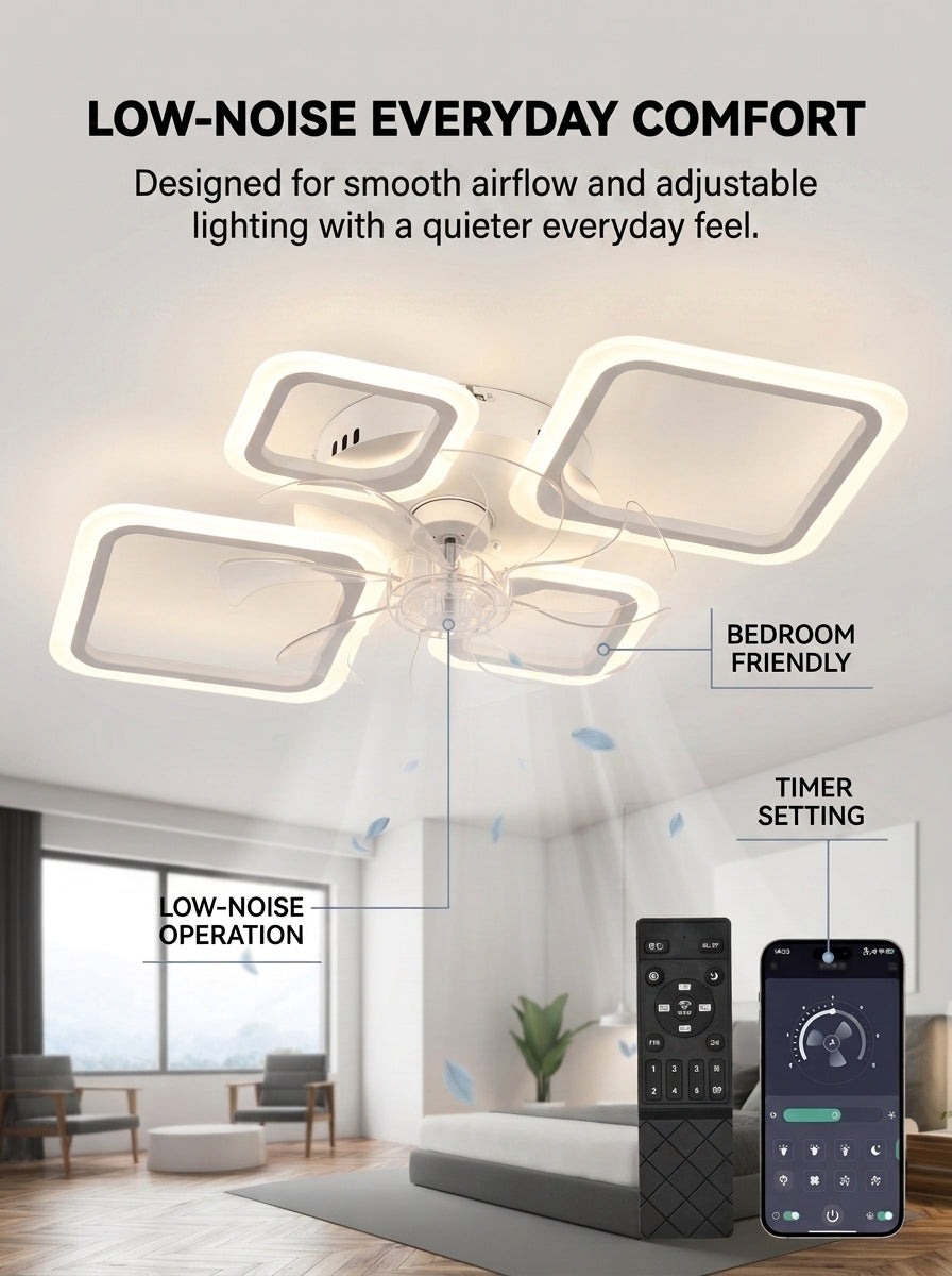 Stoneford Quadra Halo Ceiling Fan Light