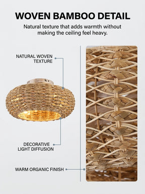 Stoneford Bamboo Ceiling Fan Light