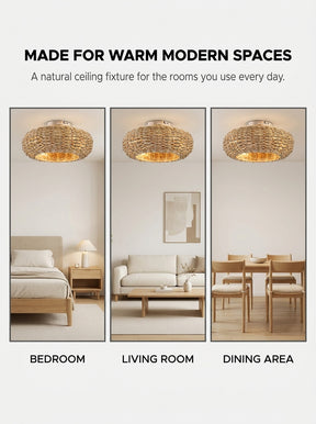 Stoneford Bamboo Ceiling Fan Light