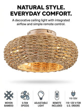 Stoneford Bamboo Ceiling Fan Light