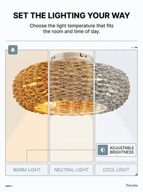 Stoneford Bamboo Ceiling Fan Light