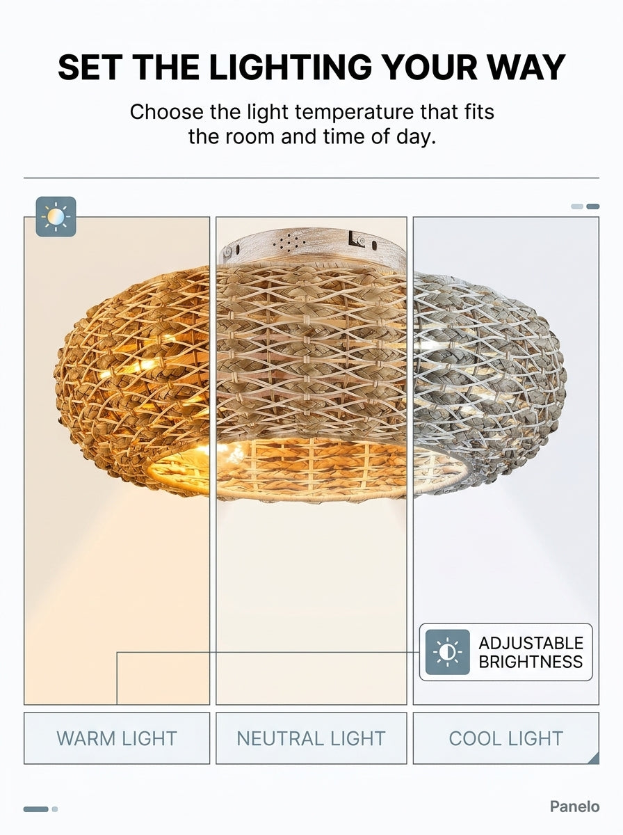 Stoneford Bamboo Ceiling Fan Light